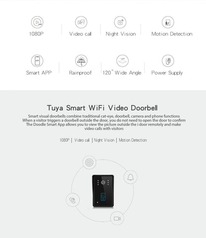 Smart WiFi Video Doorbell with Remote Monitoring TuAliado Homeplus
