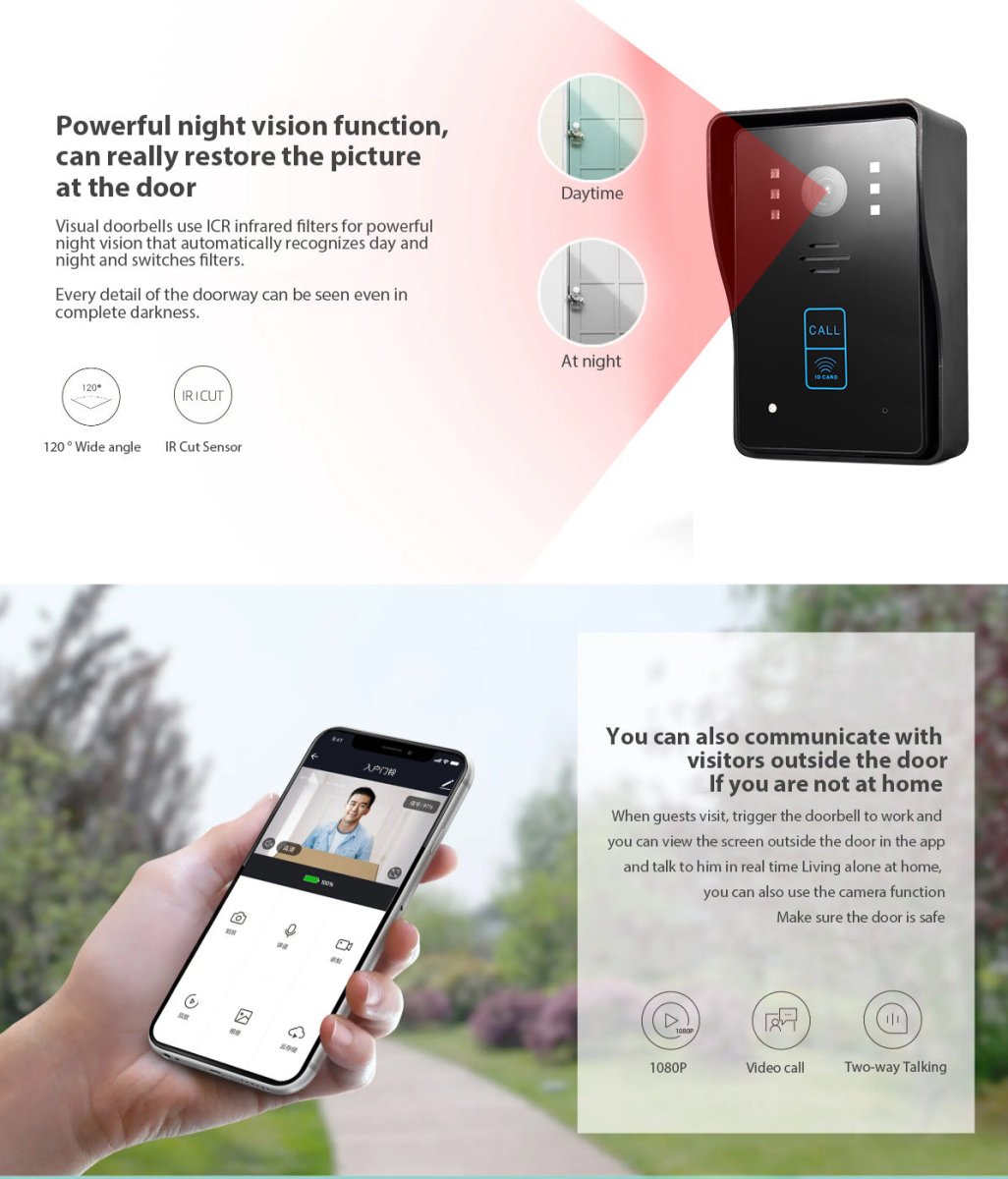 Smart WiFi Video Doorbell with Remote Monitoring TuAliado Homeplus