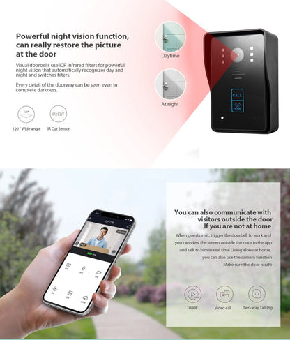 Smart WiFi Video Doorbell with Remote Monitoring TuAliado Homeplus